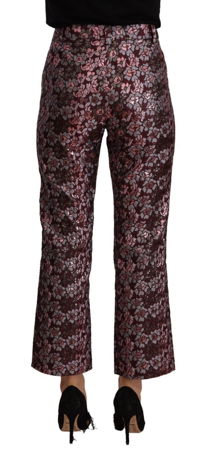 House of Holland Multicolor Floral Jacquard Flared Cropped Pants by House of Holland