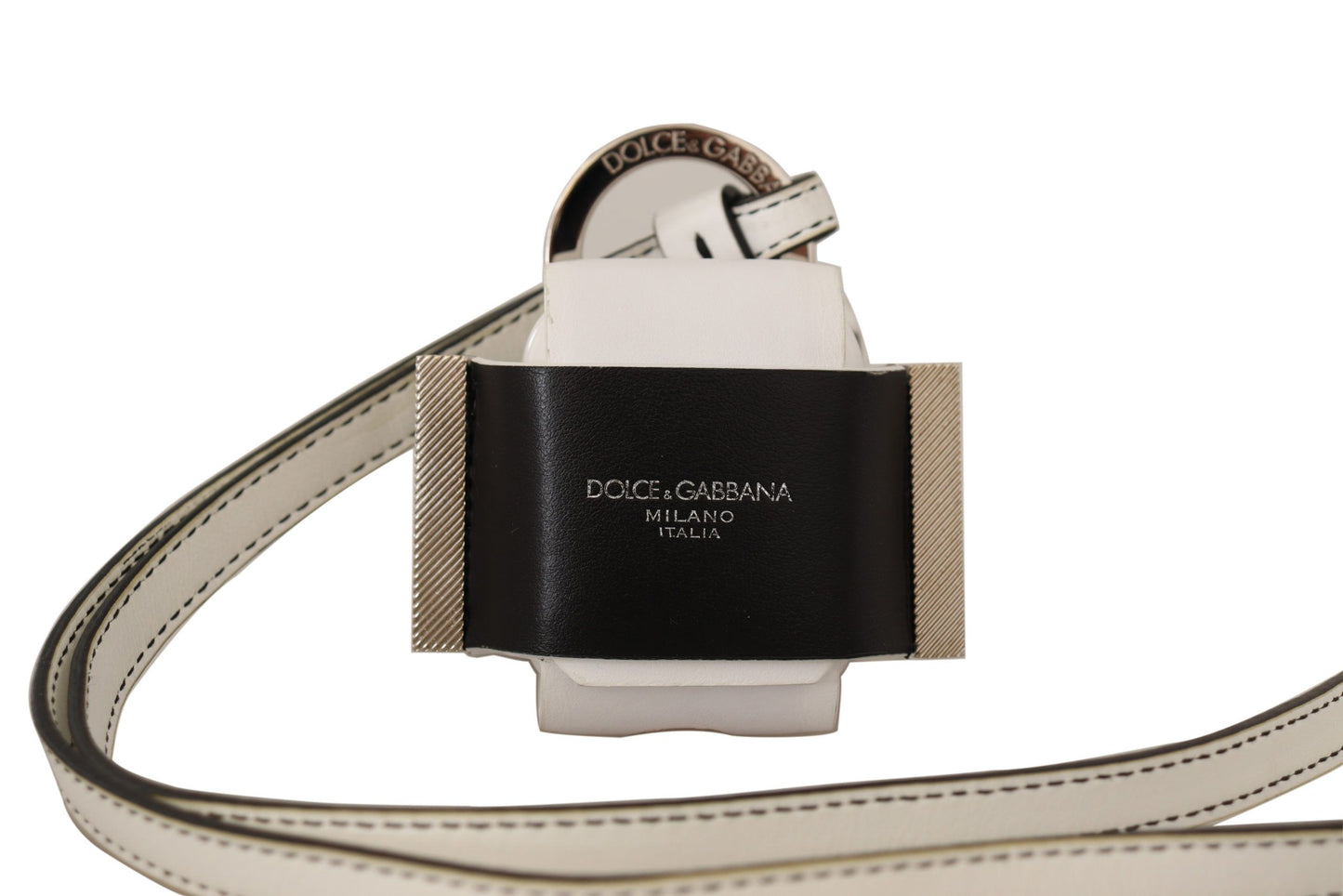 Étui en cuir Dolce &amp; Gabbana Chic pour Airpods, monochrome