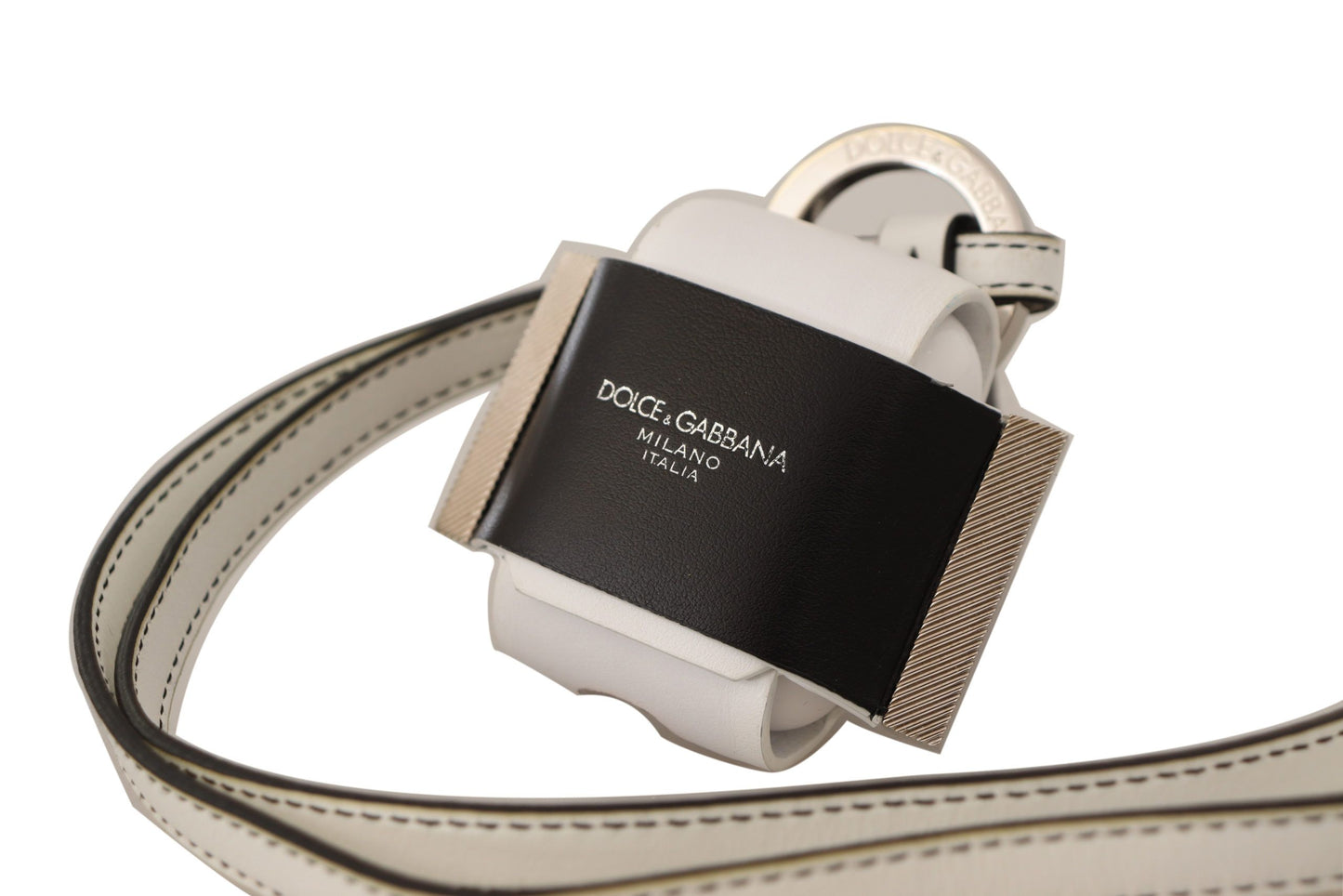 Étui en cuir Dolce &amp; Gabbana Chic pour Airpods, monochrome