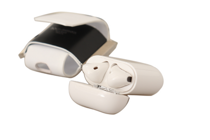 Étui en cuir Dolce &amp; Gabbana Chic pour Airpods, monochrome