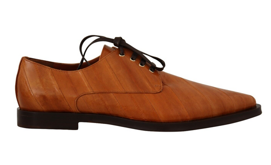 Dolce &amp; Gabbana Élégantes ballerines à lacets en cuir d'anguille