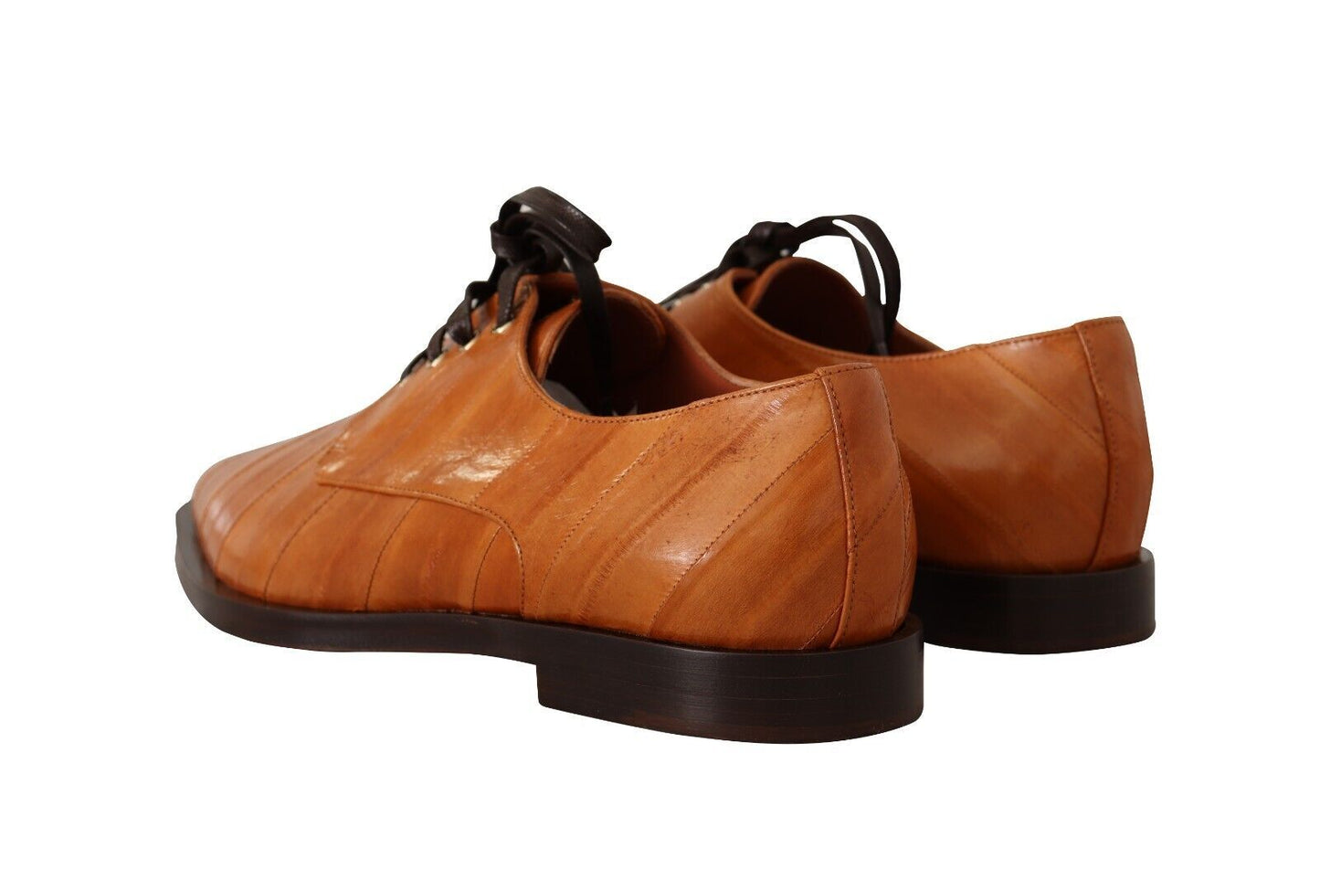 Dolce &amp; Gabbana Élégantes ballerines à lacets en cuir d'anguille