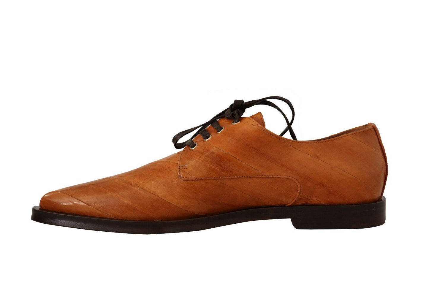 Dolce &amp; Gabbana Élégantes ballerines à lacets en cuir d'anguille