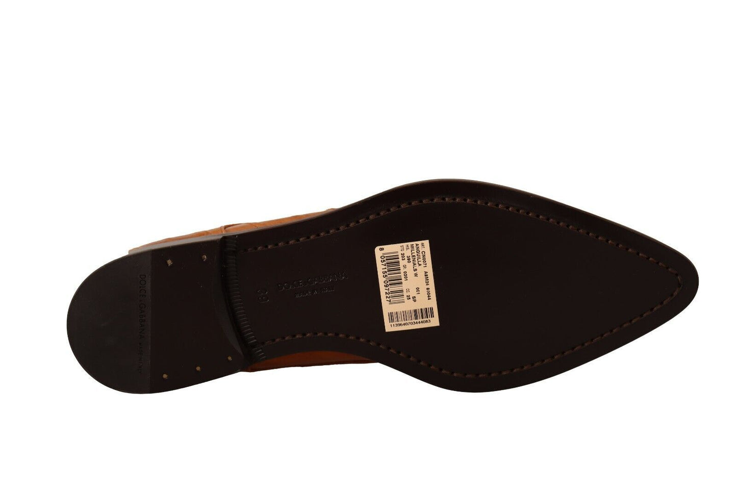 Dolce &amp; Gabbana Élégantes ballerines à lacets en cuir d'anguille