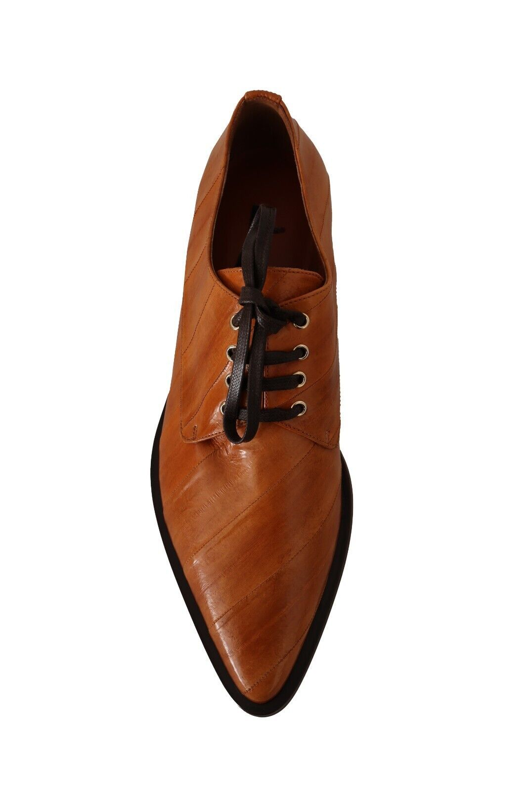 Dolce &amp; Gabbana Élégantes ballerines à lacets en cuir d'anguille