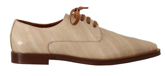 Dolce &amp; Gabbana Élégantes ballerines en cuir d'anguille beige