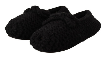 Ballerines élégantes en laine noire Dolce &amp; Gabbana