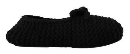 Ballerines élégantes en laine noire Dolce &amp; Gabbana