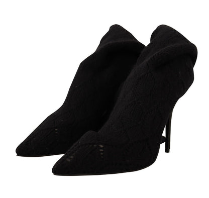 Bottes chaussettes extensibles noires élégantes Dolce &amp; Gabbana