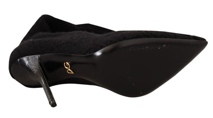 Bottes chaussettes extensibles noires élégantes Dolce &amp; Gabbana