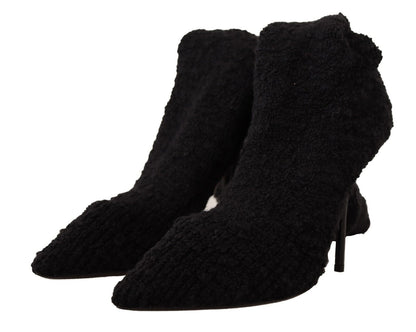 Bottes chaussettes extensibles noires chics Dolce &amp; Gabbana