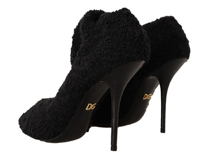 Bottes chaussettes extensibles noires chics Dolce &amp; Gabbana