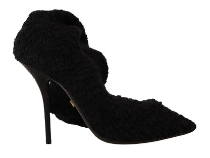 Bottes chaussettes extensibles noires chics Dolce &amp; Gabbana