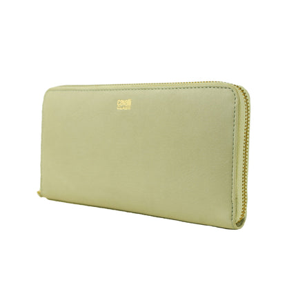 Portefeuille Cavalli Class en cuir de veau gris pour femme