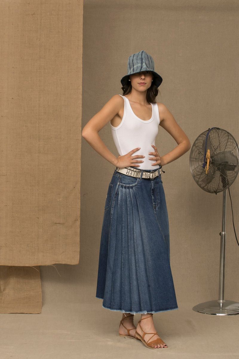 Don The Fuller Blue Cotton Women Skirt by Don The Fuller