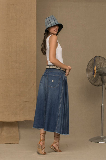 Don The Fuller Blue Cotton Women Skirt by Don The Fuller