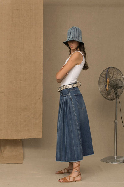 Don The Fuller Blue Cotton Women Skirt by Don The Fuller