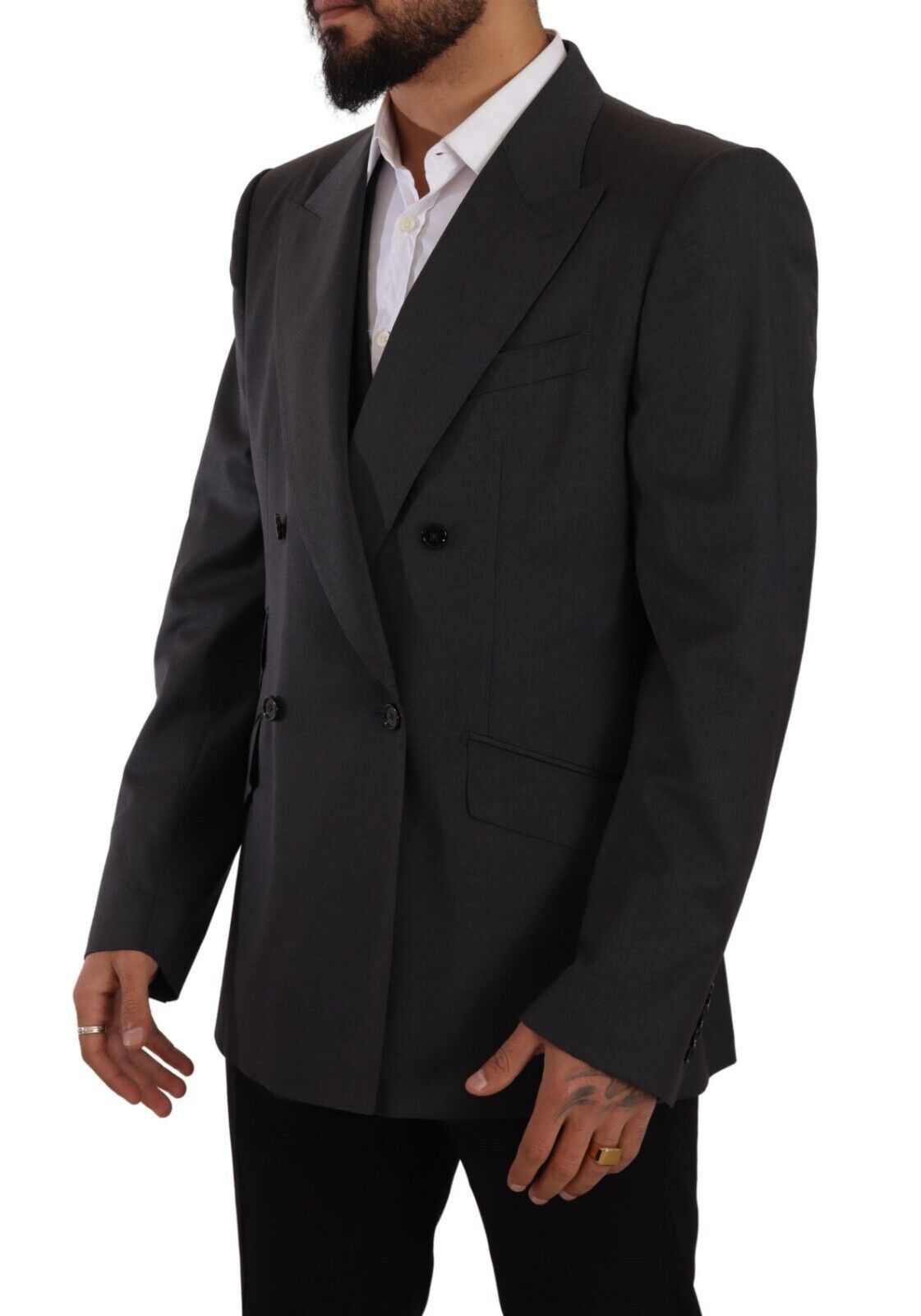 Dolce &amp; Gabbana Gray Double Breasted 2 Piece SICILIA Blazer