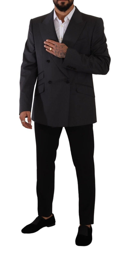 Dolce &amp; Gabbana Gray Double Breasted 2 Piece SICILIA Blazer