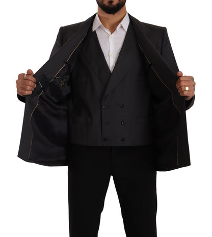 Dolce &amp; Gabbana Gray Double Breasted 2 Piece SICILIA Blazer