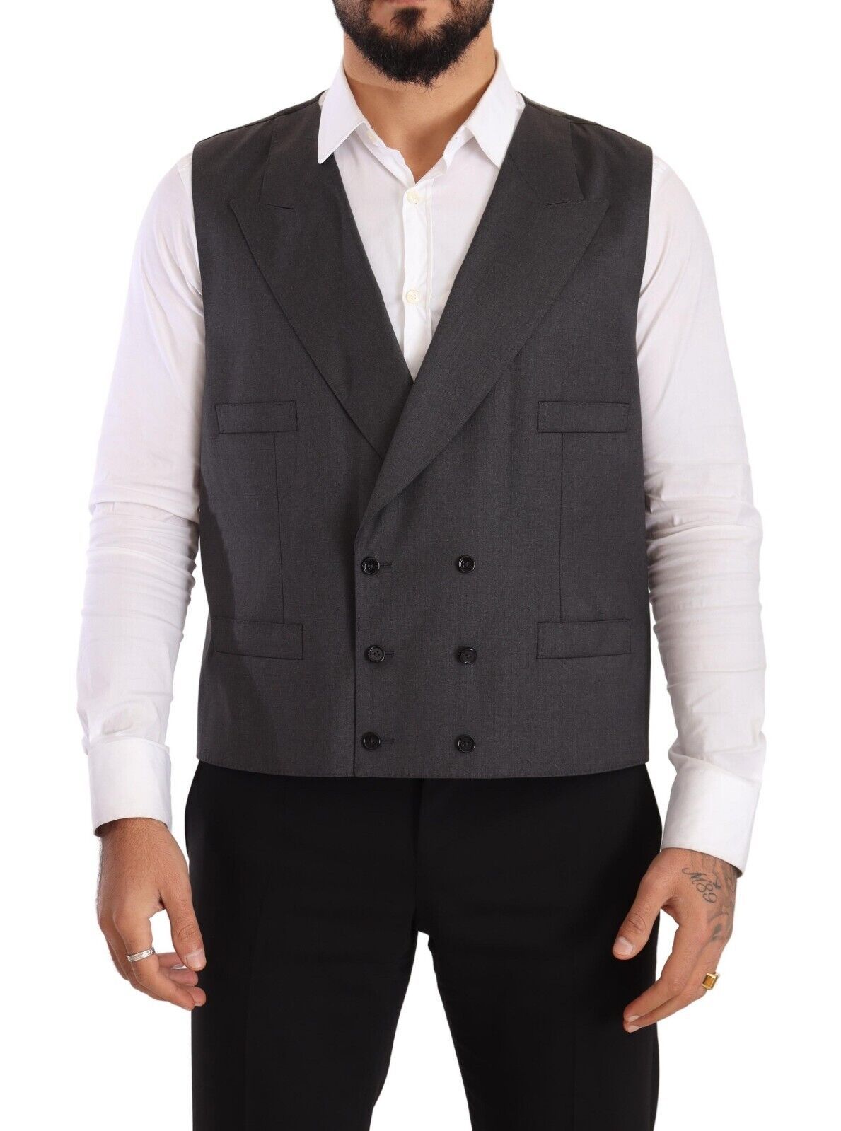 Dolce &amp; Gabbana Gray Double Breasted 2 Piece SICILIA Blazer