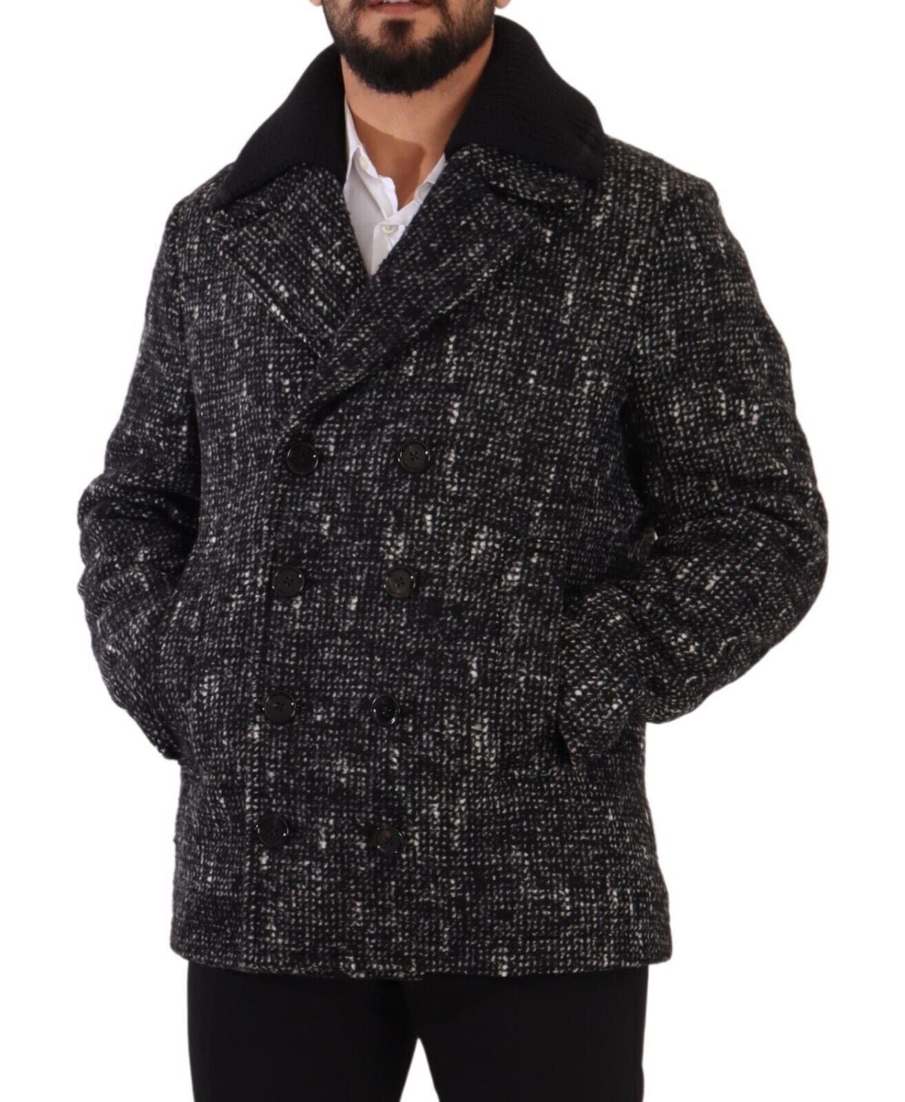 Dolce &amp; Gabbana Chic Manteau croisé en laine mélangée