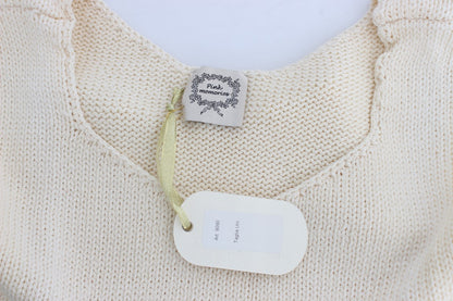 Pull sans manches en tricot beige PINK MEMORIES