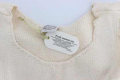 Pull sans manches en tricot beige PINK MEMORIES