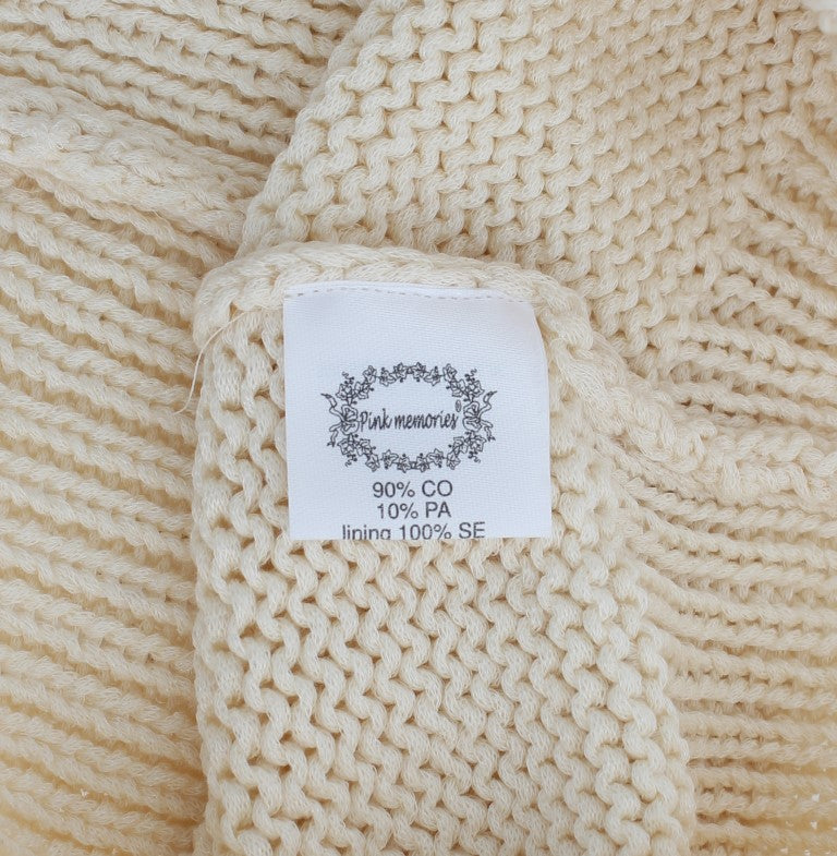 Pull sans manches en tricot beige PINK MEMORIES
