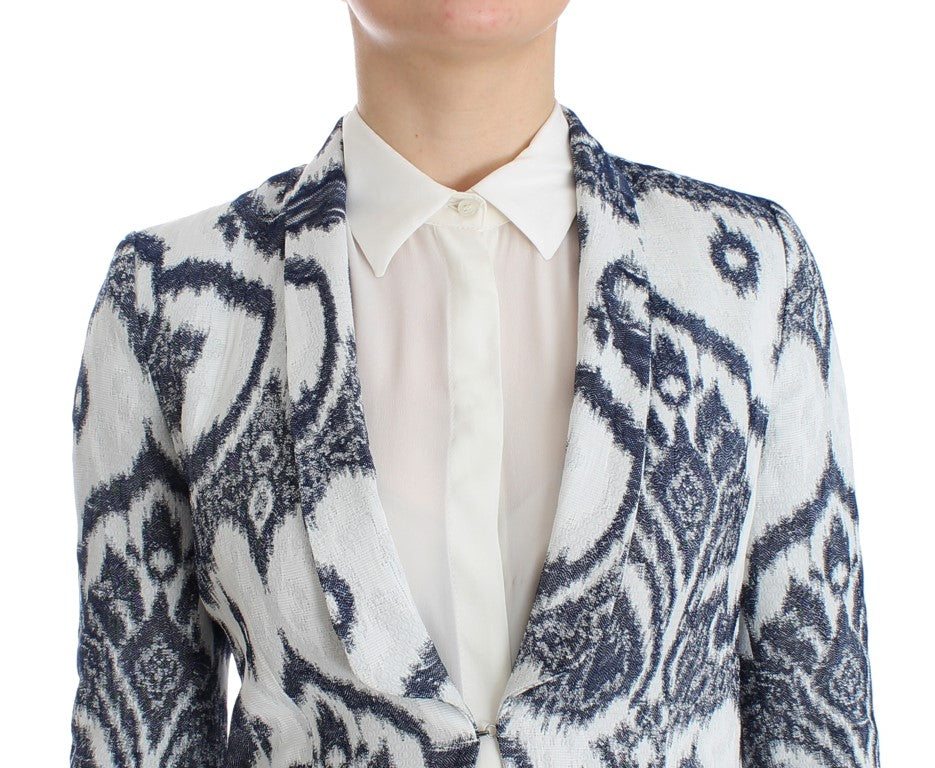 Blazer court bleu bicolore élégant de Christian Pellizzari