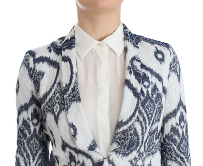 Blazer court bleu bicolore élégant de Christian Pellizzari