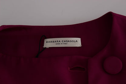 Superbe chemisier violet sans manches en soie Barbara Casasola