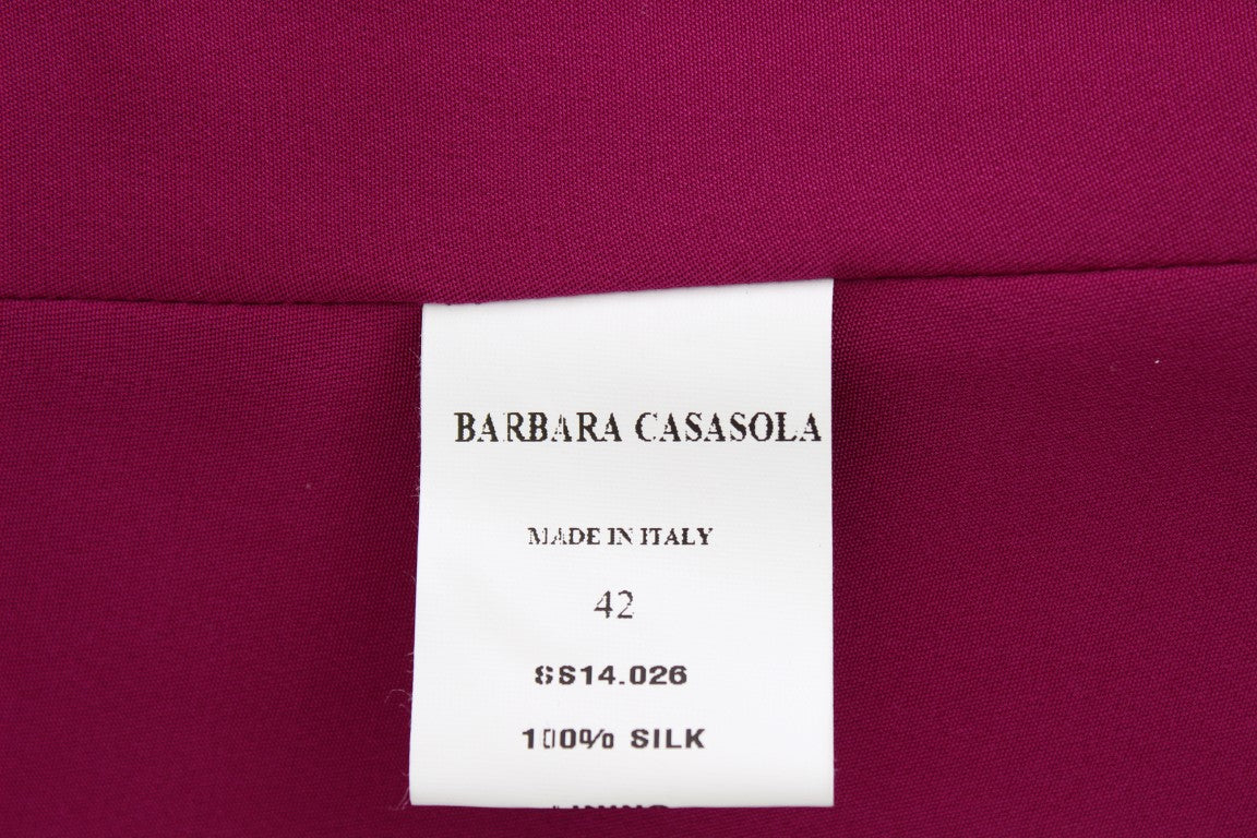 Superbe chemisier violet sans manches en soie Barbara Casasola