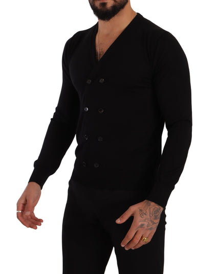 Dolce & Gabbana Black Cashmere Button Down Cardigan Sweater by Dolce & Gabbana