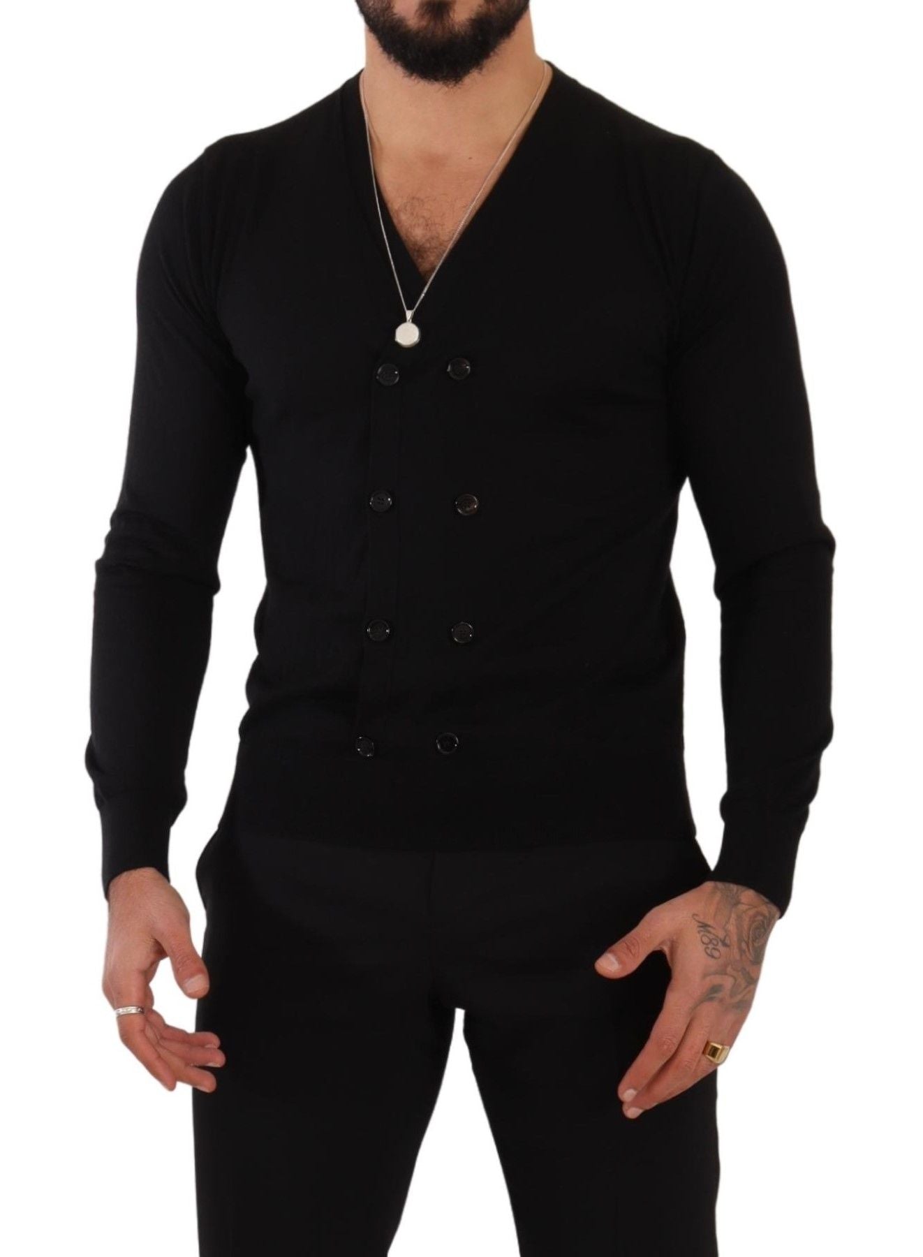 Dolce & Gabbana Black Cashmere Button Down Cardigan Sweater by Dolce & Gabbana