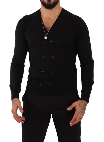 Dolce & Gabbana Black Cashmere Button Down Cardigan Sweater by Dolce & Gabbana