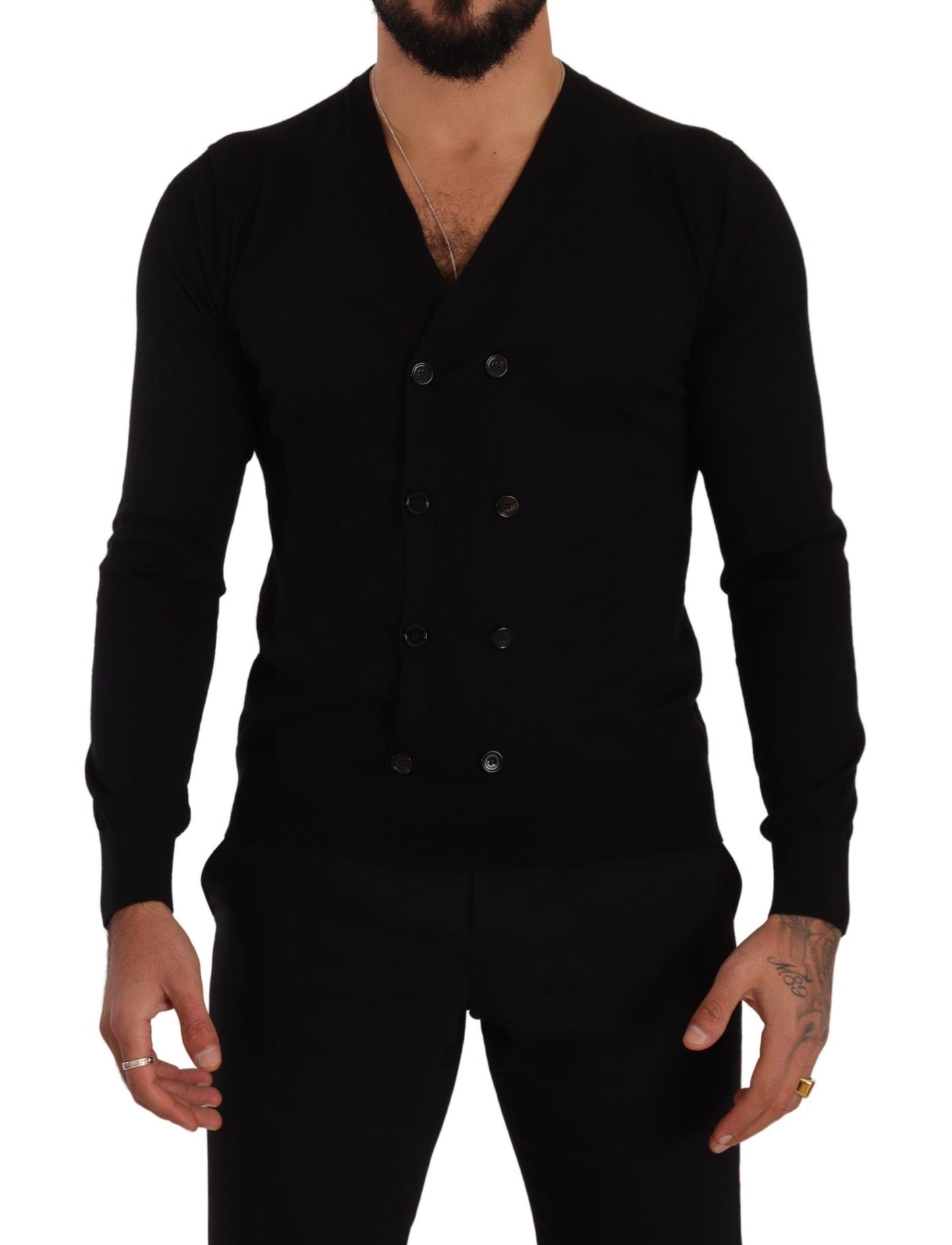 Dolce & Gabbana Black Cashmere Button Down Cardigan Sweater by Dolce & Gabbana