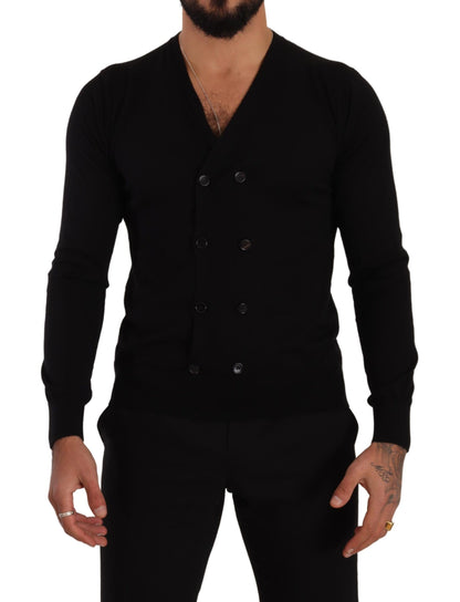 Dolce & Gabbana Black Cashmere Button Down Cardigan Sweater by Dolce & Gabbana