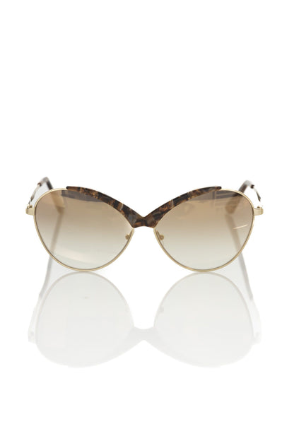 Frankie Morello Beige Metallic Women Sunglasses