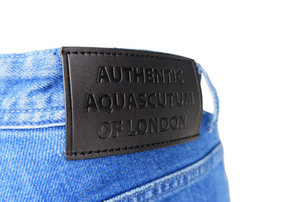Jean homme Aquascutum bleu clair en coton