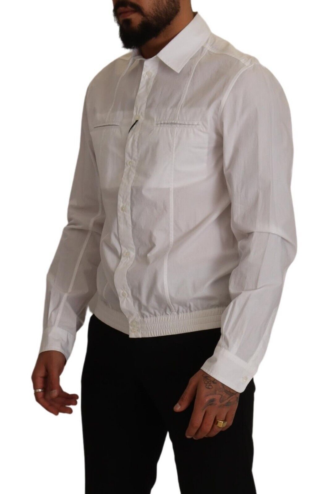 Dolce & Gabbana White Cotton Button Down Men Collared Shirt by Dolce & Gabbana