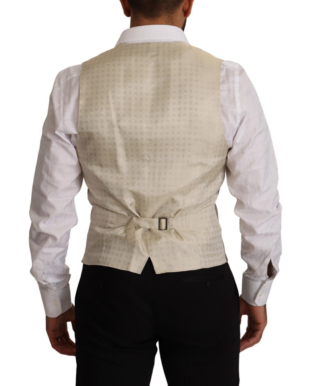 Dolce &amp; Gabbana Beige Wool Single Breasted Waistcoat Cardigan