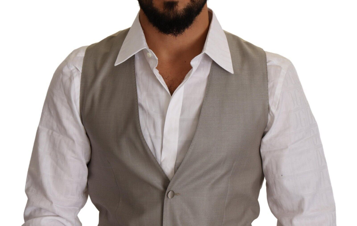 Dolce &amp; Gabbana Beige Wool Single Breasted Waistcoat Cardigan