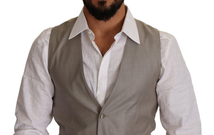 Dolce &amp; Gabbana Beige Wool Single Breasted Waistcoat Cardigan
