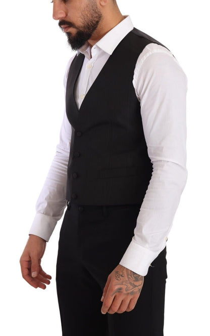 Dolce &amp; Gabbana Élégant gilet en soie grise