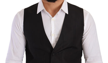 Dolce &amp; Gabbana Élégant gilet en soie grise