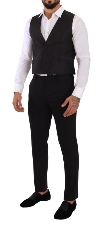 Dolce &amp; Gabbana Élégant gilet en soie grise
