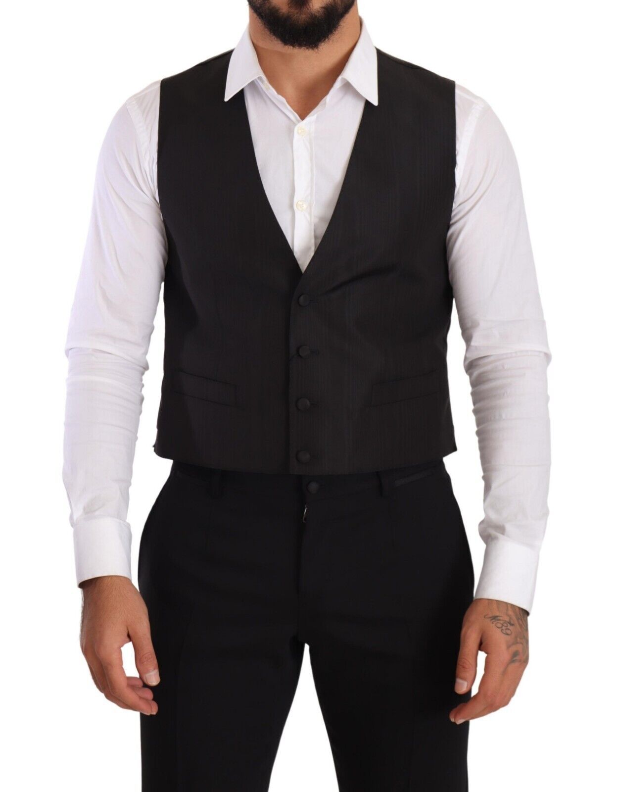 Dolce &amp; Gabbana Élégant gilet en soie grise