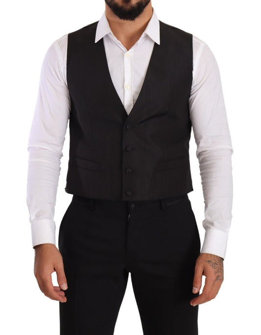 Dolce &amp; Gabbana Élégant gilet en soie grise
