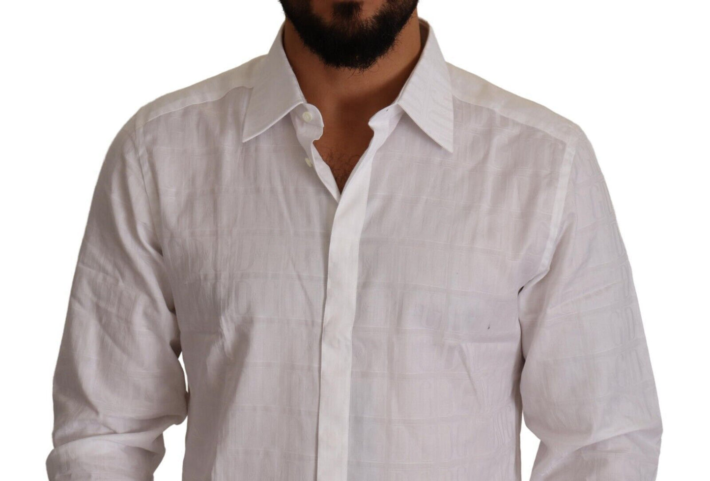 Dolce & Gabbana White GOLD Cotton Slim Fit Dress Formal Shirt by Dolce & Gabbana